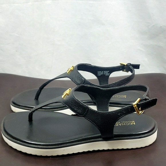MICHAEL Michael Kors Women's "Brady Thong" T-Strap Sandals, Black, Size 6.5 - Picture 4 of 8